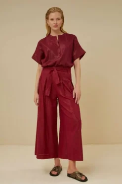 Broeken*By bar wanda metallic pant | grenache