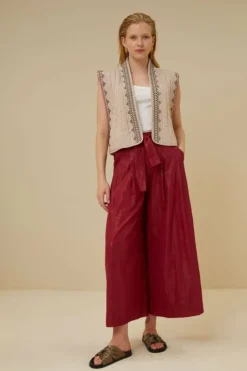 Broeken*By bar wanda metallic pant | grenache