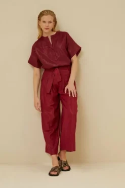Broeken*By bar wanda metallic pant | grenache