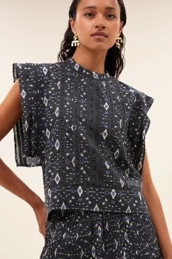 Blouses*By bar xena midnight ikat blouse | midnight ikat