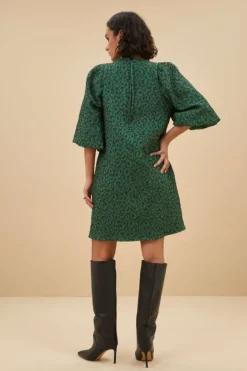 Jurken*By bar zasu leo dress | green panter print