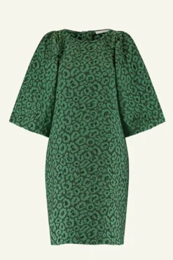 Jurken*By bar zasu leo dress | green panter print